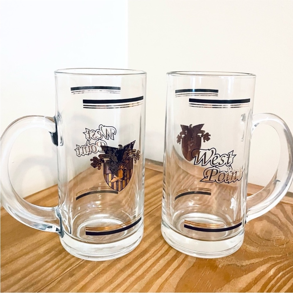 West Point Military Academy Glass Beer Steins (Set of 2)